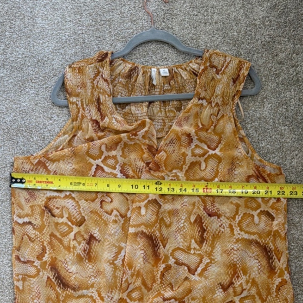 Est. 1946 Womens XL Snakeskin Print Sleeveless Duster Vest Smocked Open Front - Picture 8 of 9